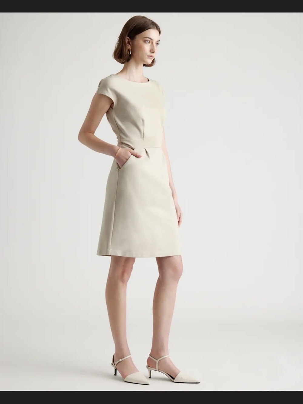 Quince Black Cap-Sleeve Sheath Dress - Picture 6 of 6